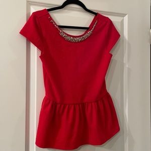 Alya Peplum Blouse with Beading